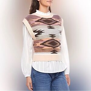 a.n.a Multicolor Knit Sweater Vest